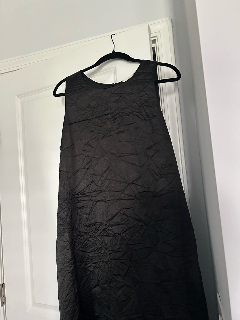 Melloday Solid Black Maxi Sundress XL Round Neck Sleeveless Polyester